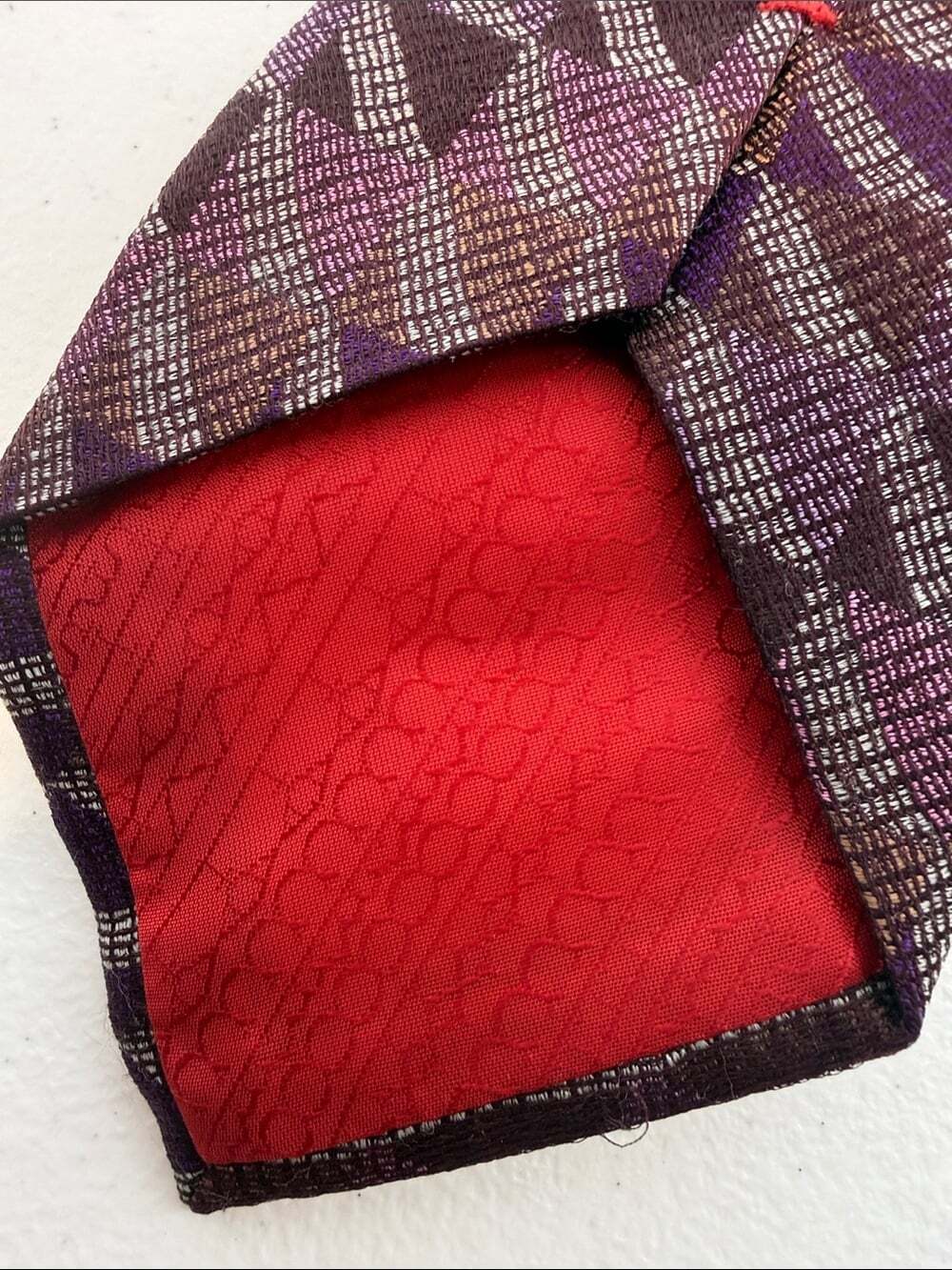 Christian Lacroix Purple Geometric Silk and wool blend Tie - Picture 5 of 6